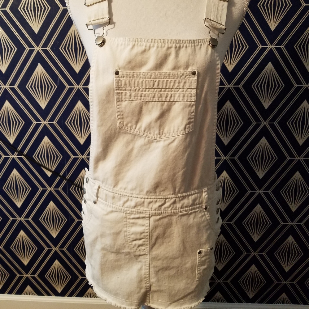 White skirt overalls size small